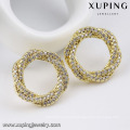 63840 xuping fashion round design charm zircon 14k gold color jewelry set